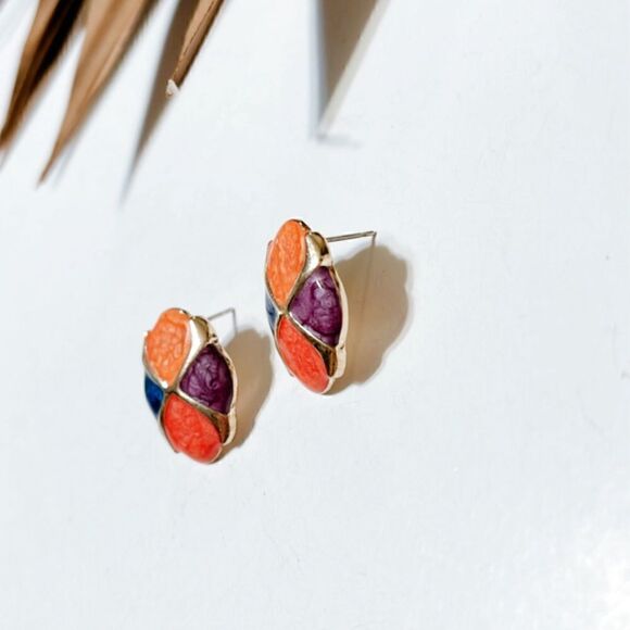 Geo stud earrings #813 - Picture 4 of 5